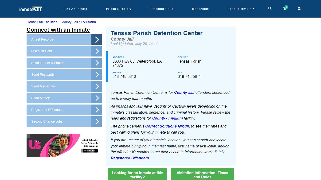 Tensas Parish Detention Center - Inmate Locator